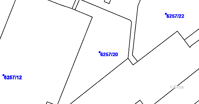 Parcela st. 6257/20 v KÚ Most II, Katastrální mapa