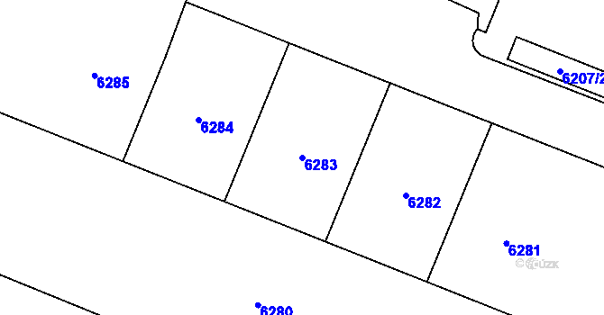 Parcela st. 6283 v KÚ Most II, Katastrální mapa