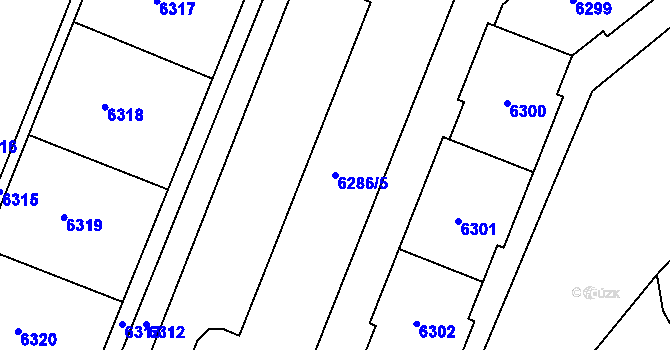 Parcela st. 6286/5 v KÚ Most II, Katastrální mapa
