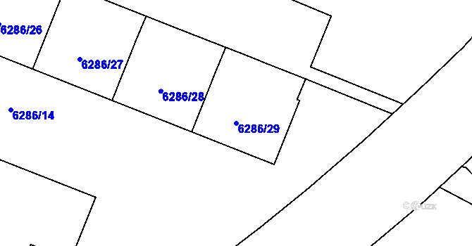 Parcela st. 6286/29 v KÚ Most II, Katastrální mapa