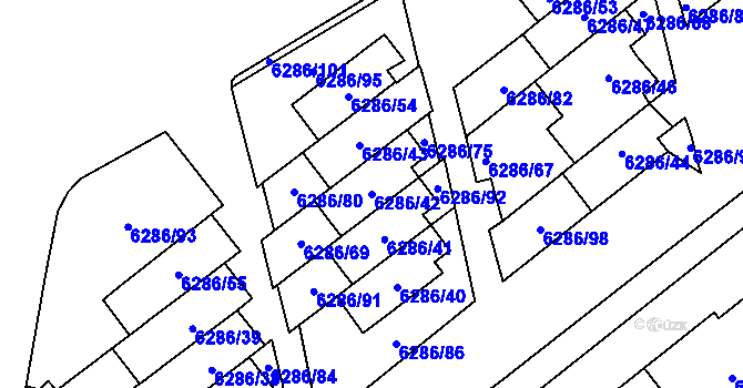 Parcela st. 6286/42 v KÚ Most II, Katastrální mapa