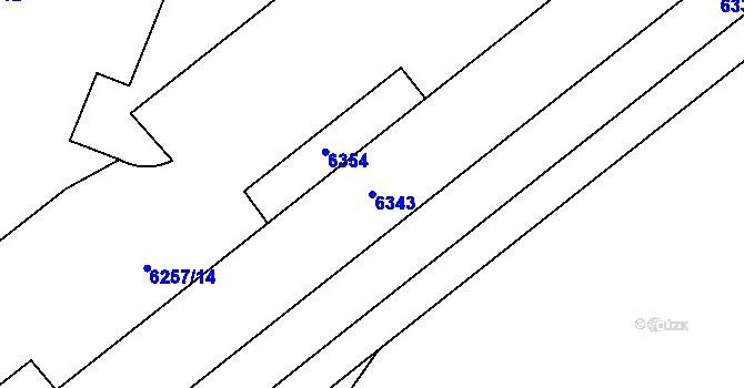 Parcela st. 6343 v KÚ Most II, Katastrální mapa