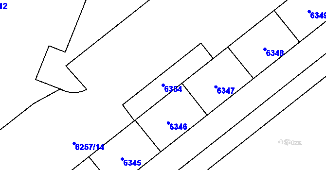 Parcela st. 6354 v KÚ Most II, Katastrální mapa