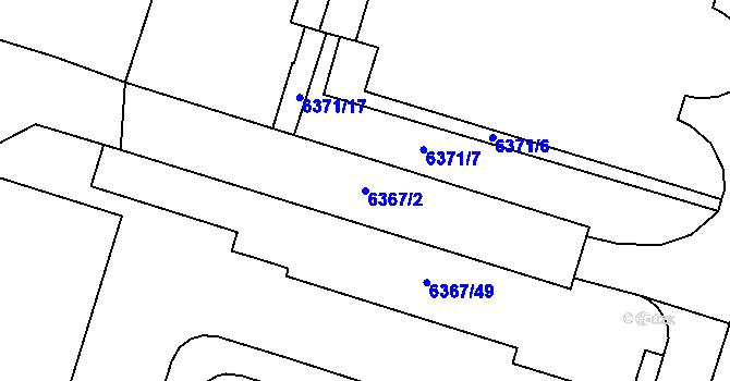 Parcela st. 6367/2 v KÚ Most II, Katastrální mapa