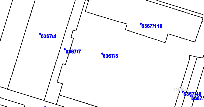 Parcela st. 6367/3 v KÚ Most II, Katastrální mapa