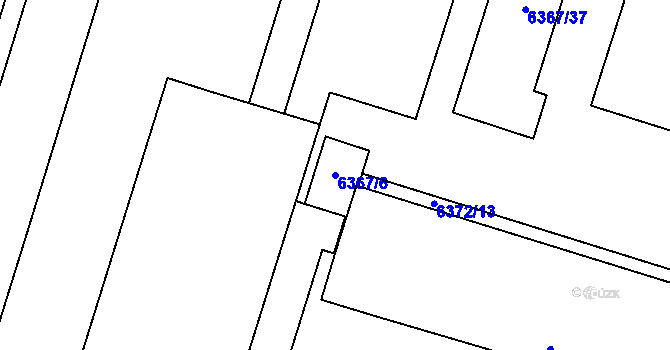 Parcela st. 6367/6 v KÚ Most II, Katastrální mapa