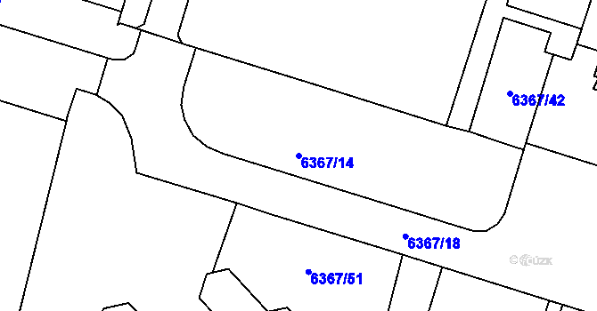 Parcela st. 6367/14 v KÚ Most II, Katastrální mapa