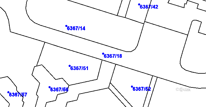 Parcela st. 6367/18 v KÚ Most II, Katastrální mapa