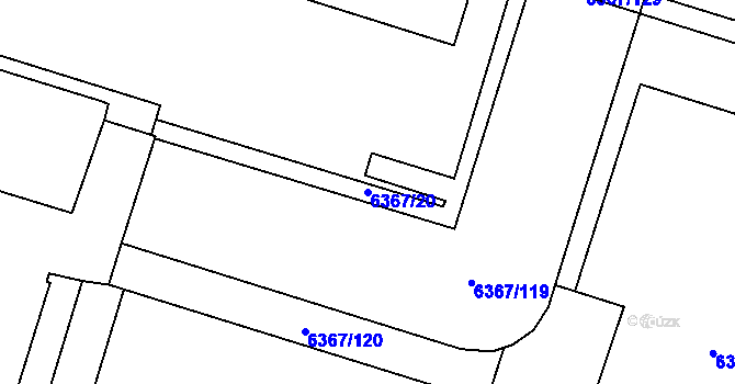 Parcela st. 6367/20 v KÚ Most II, Katastrální mapa