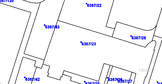 Parcela st. 6367/23 v KÚ Most II, Katastrální mapa