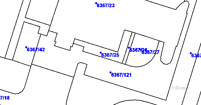 Parcela st. 6367/25 v KÚ Most II, Katastrální mapa