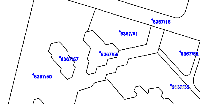 Parcela st. 6367/56 v KÚ Most II, Katastrální mapa