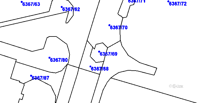Parcela st. 6367/69 v KÚ Most II, Katastrální mapa
