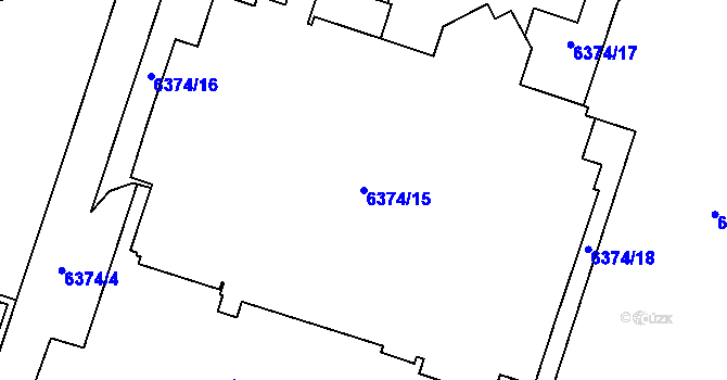 Parcela st. 6374/15 v KÚ Most II, Katastrální mapa