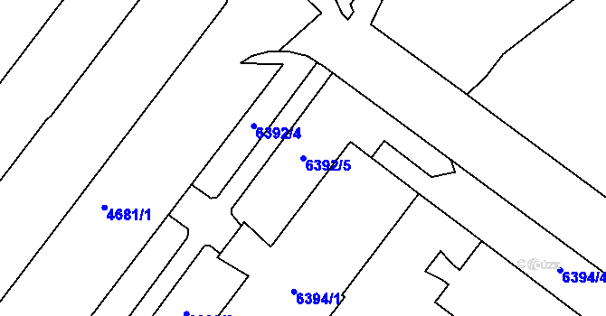 Parcela st. 6392/5 v KÚ Most II, Katastrální mapa
