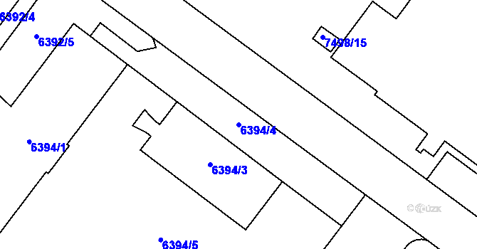 Parcela st. 6394/4 v KÚ Most II, Katastrální mapa