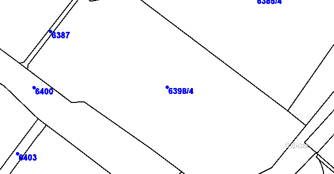 Parcela st. 6398/4 v KÚ Most II, Katastrální mapa