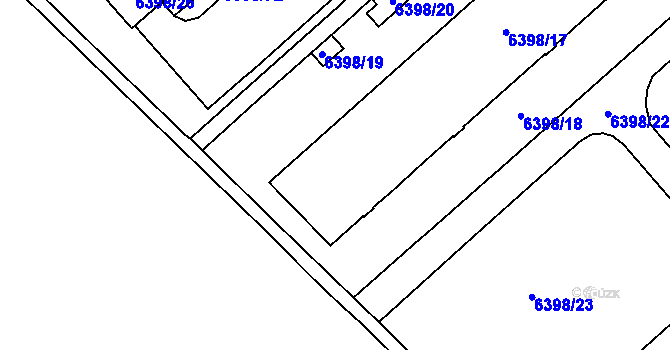Parcela st. 6398/14 v KÚ Most II, Katastrální mapa