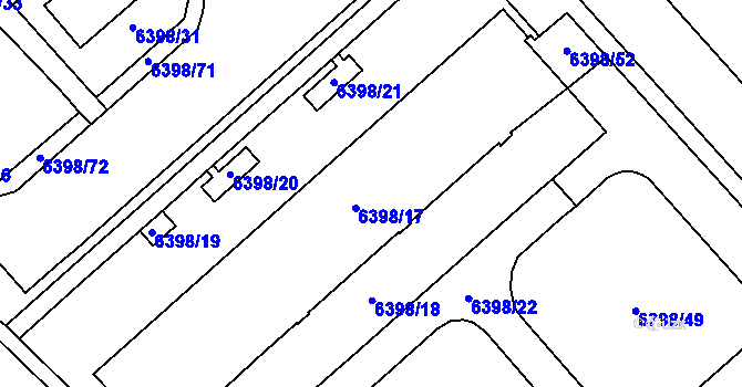 Parcela st. 6398/16 v KÚ Most II, Katastrální mapa