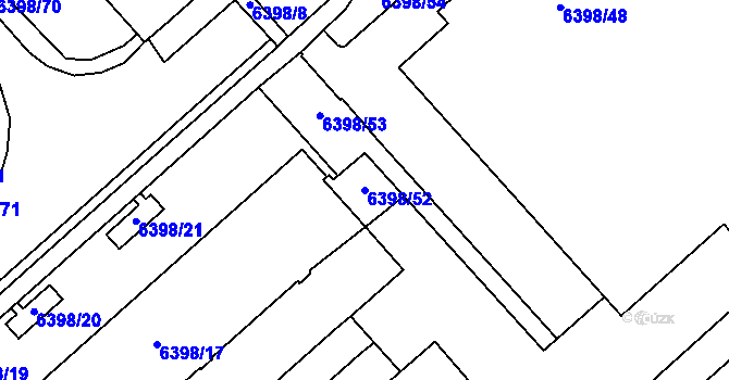 Parcela st. 6398/52 v KÚ Most II, Katastrální mapa