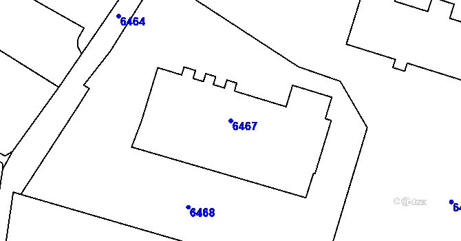 Parcela st. 6467 v KÚ Most II, Katastrální mapa