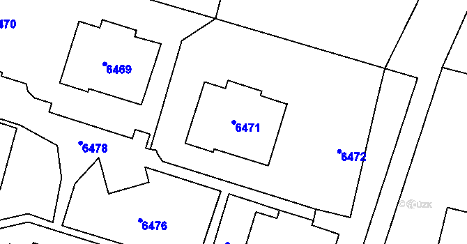Parcela st. 6471 v KÚ Most II, Katastrální mapa