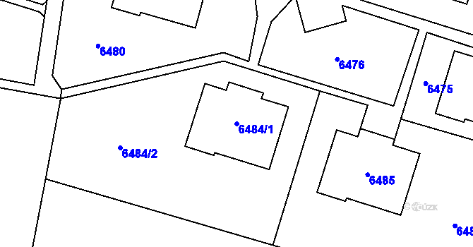 Parcela st. 6484/1 v KÚ Most II, Katastrální mapa