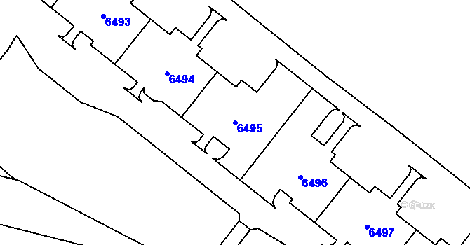 Parcela st. 6495 v KÚ Most II, Katastrální mapa