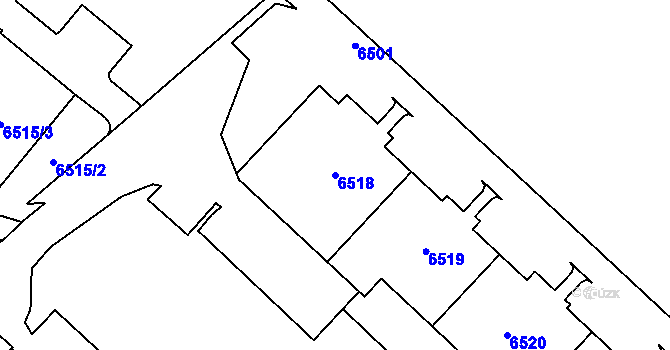 Parcela st. 6518 v KÚ Most II, Katastrální mapa