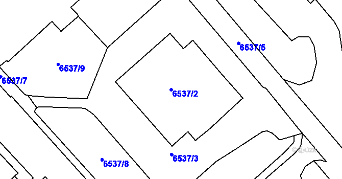 Parcela st. 6537/2 v KÚ Most II, Katastrální mapa