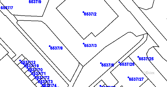 Parcela st. 6537/3 v KÚ Most II, Katastrální mapa