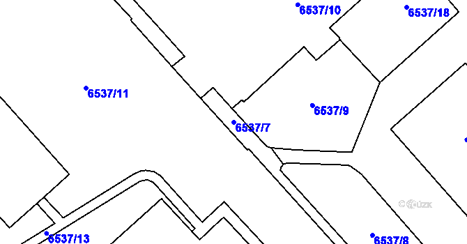 Parcela st. 6537/7 v KÚ Most II, Katastrální mapa