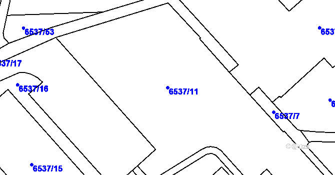 Parcela st. 6537/11 v KÚ Most II, Katastrální mapa