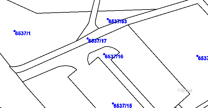 Parcela st. 6537/16 v KÚ Most II, Katastrální mapa