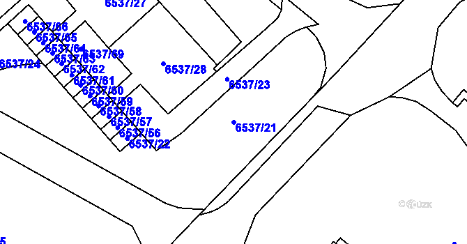 Parcela st. 6537/21 v KÚ Most II, Katastrální mapa