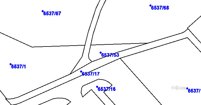 Parcela st. 6537/53 v KÚ Most II, Katastrální mapa