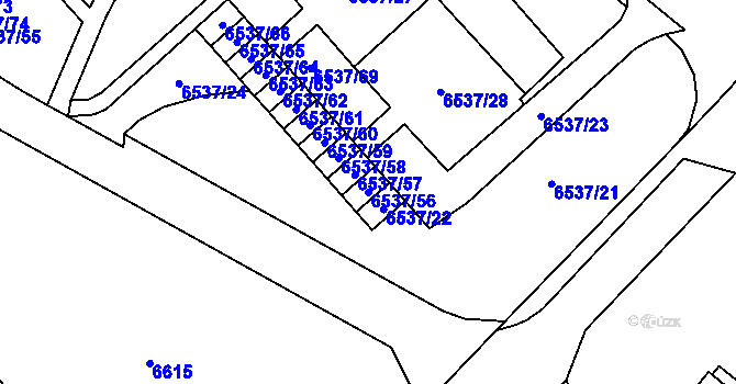 Parcela st. 6537/56 v KÚ Most II, Katastrální mapa