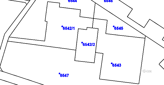 Parcela st. 6542/2 v KÚ Most II, Katastrální mapa