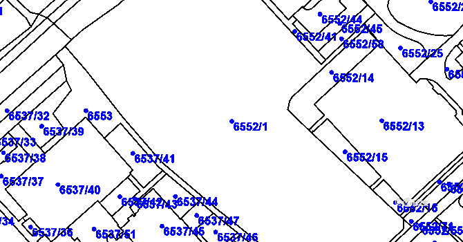 Parcela st. 6552/1 v KÚ Most II, Katastrální mapa