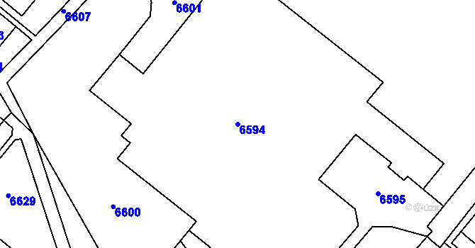 Parcela st. 6594 v KÚ Most II, Katastrální mapa