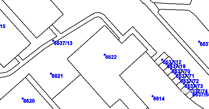 Parcela st. 6622 v KÚ Most II, Katastrální mapa