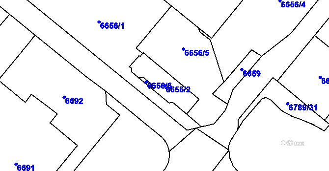 Parcela st. 6656/2 v KÚ Most II, Katastrální mapa