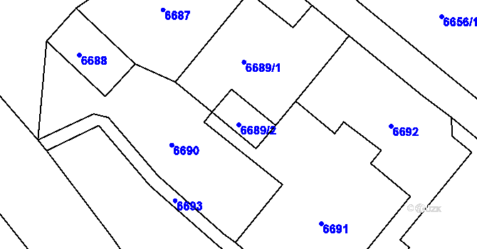 Parcela st. 6689/2 v KÚ Most II, Katastrální mapa