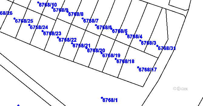 Parcela st. 6768/19 v KÚ Most II, Katastrální mapa