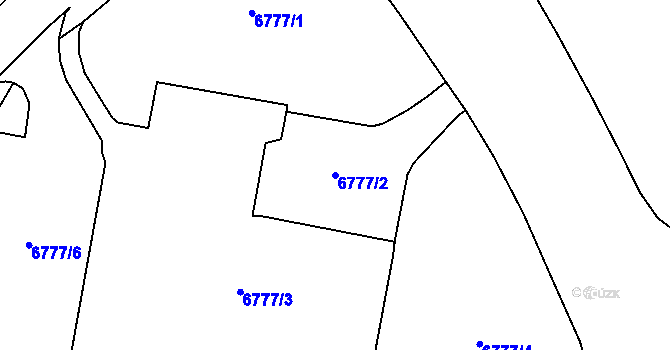 Parcela st. 6777/2 v KÚ Most II, Katastrální mapa