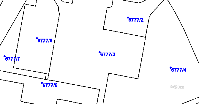 Parcela st. 6777/3 v KÚ Most II, Katastrální mapa