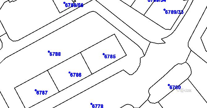 Parcela st. 6785 v KÚ Most II, Katastrální mapa
