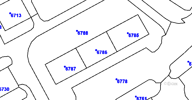 Parcela st. 6786 v KÚ Most II, Katastrální mapa