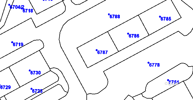 Parcela st. 6787 v KÚ Most II, Katastrální mapa