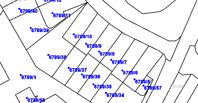Parcela st. 6789/8 v KÚ Most II, Katastrální mapa